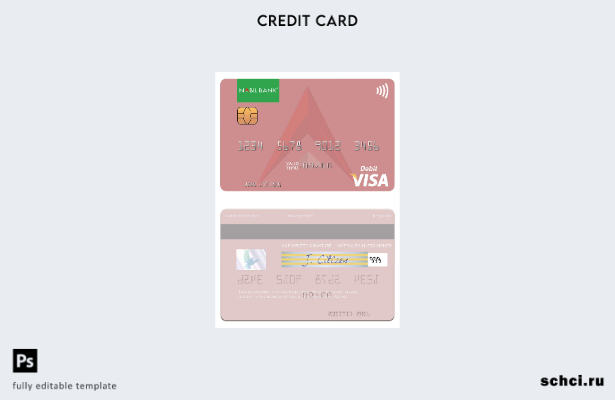 скачать в цифровом формате шаблон дебетовой карты Visa Nepal Nabil Bank